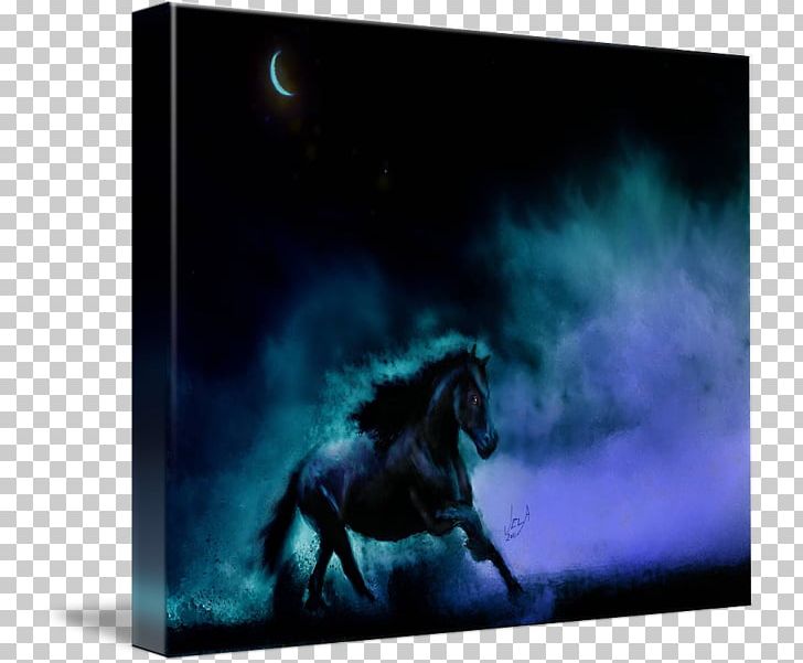 Mustang Stallion Mane Black-horse Moon Gallery Wrap PNG, Clipart, Art, Canvas, Gallery Wrap, Horse, Horse Like Mammal Free PNG Download
