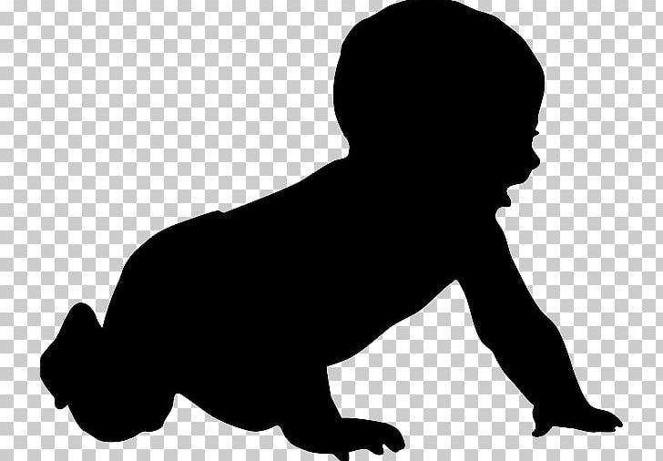 Silhouette Infant Drawing PNG, Clipart, Animals, Black, Black And White, Carnivoran, Child Free PNG Download