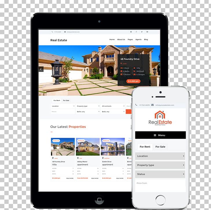 Responsive Web Design WordPress Real Estate Smartphone PNG, Clipart, Blog, Brand, Broker, Communication, Communication Device Free PNG Download