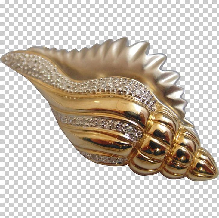Shankha Seashell Conch Gold Brooch PNG, Clipart, Brooch, Carat, Clams Oysters Mussels And Scallops, Colored Gold, Conch Free PNG Download