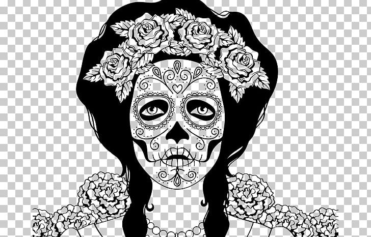 Calavera Mexico Day Of The Dead Drawing Death PNG, Clipart, Black And White, Bone, Calavera, Color, Coloring Book Free PNG Download