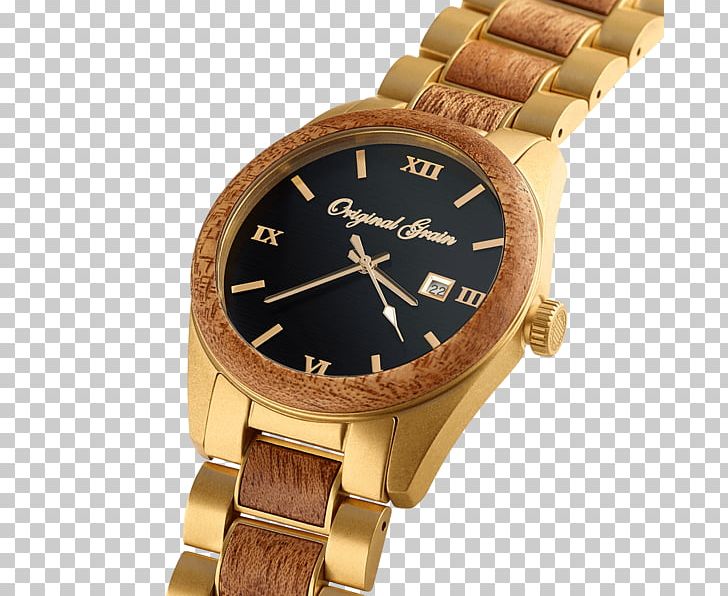 Watch Strap Analog Watch Gold Mahogany PNG, Clipart, Accessories, Analog Watch, Brand, Brown, Gold Free PNG Download