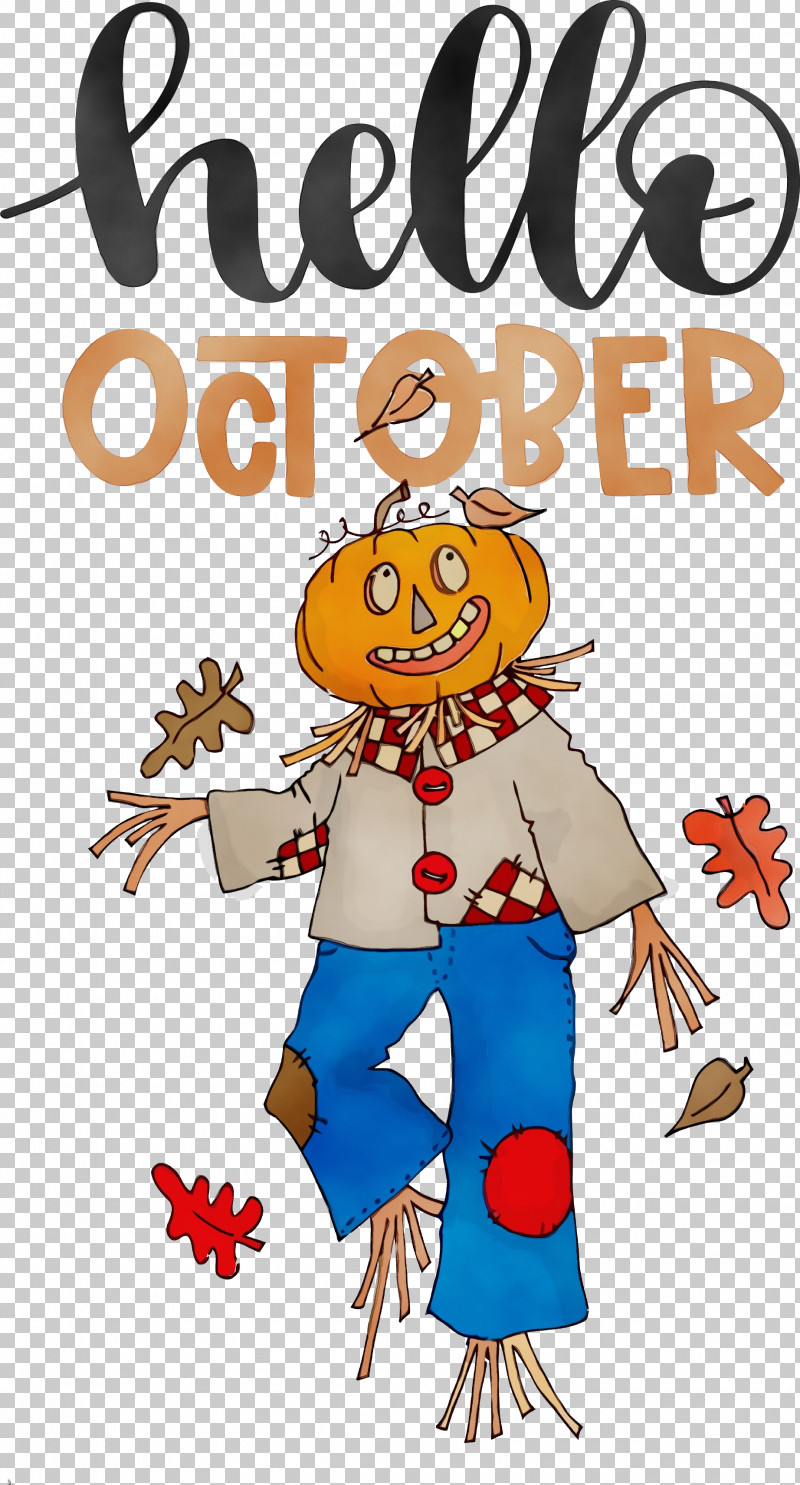 October PNG, Clipart, Autumn, Caricature, Cartoon, Drawing, Hello October Free PNG Download