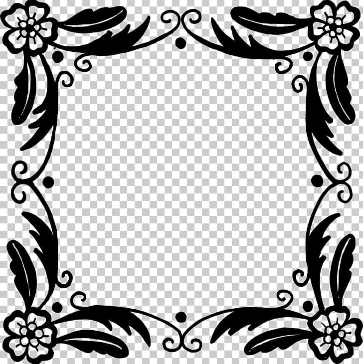 Flower Frames Floral Design PNG, Clipart, Area, Artwork, Black, Black And White, Branch Free PNG Download