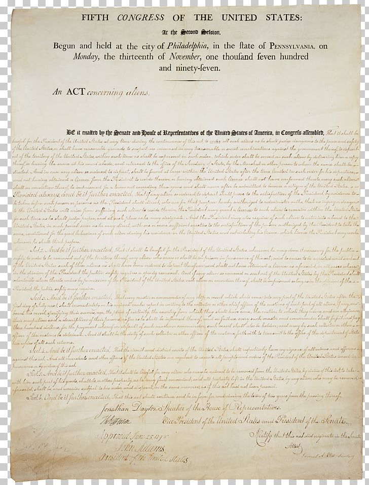 United States Alien And Sedition Acts Naturalization Act Of 1798 Sedition Act Of 1918 PNG, Clipart, 5th United States Congress, Document, Federalist Era, Federalist Party, Immigration Free PNG Download