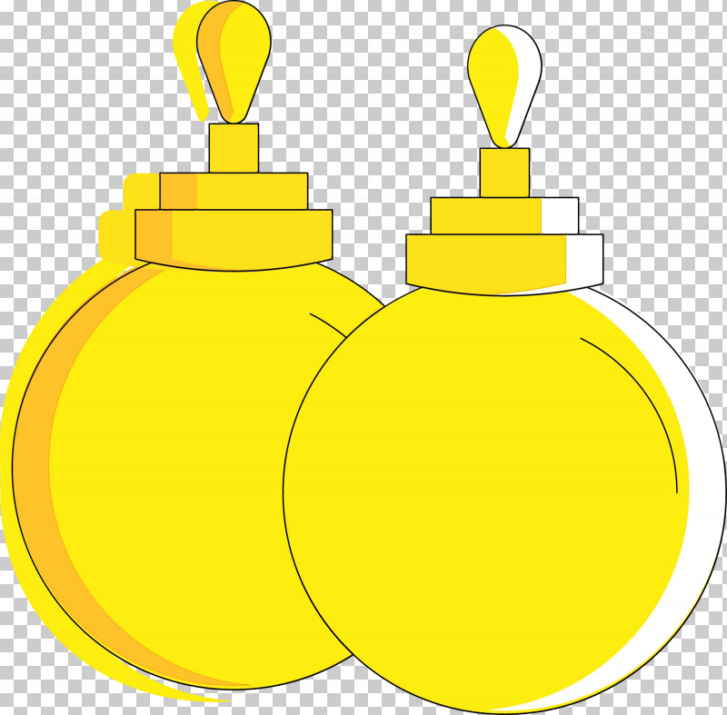 Yellow PNG, Clipart, Christmas Bulbs, Christmas Globe, Paint, Watercolor, Wet Ink Free PNG Download
