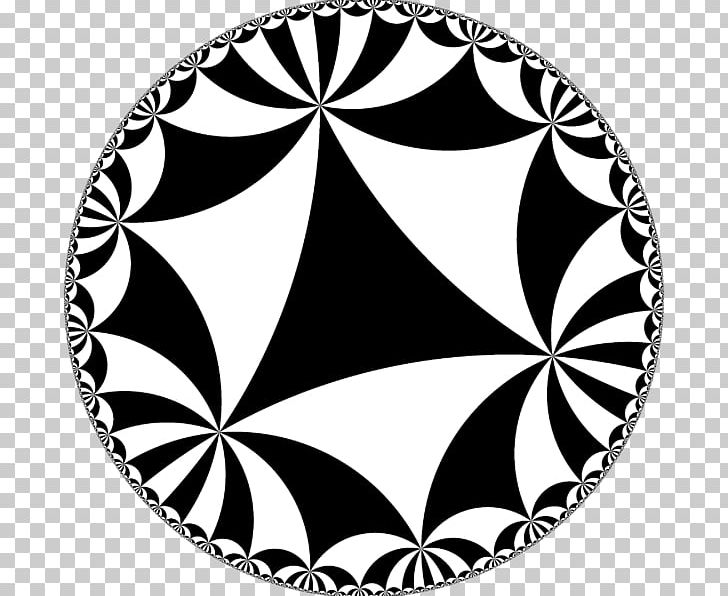 Hyperbolic Geometry Tessellation Poincaré Disk Model Hyperbolic Space Plane PNG, Clipart, Black, Black And White, Circle, Dimension, Flower Free PNG Download