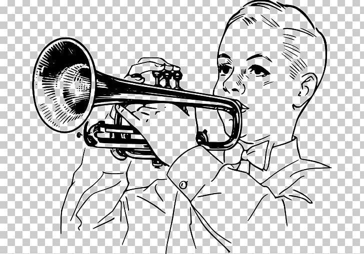 Trumpet PNG, Clipart, Arm, Artwork, Automotive Design, Black And White, Brass Instrument Free PNG Download