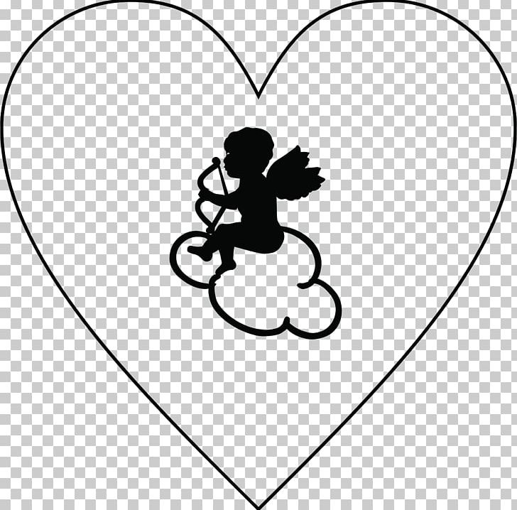 Heart Cupid Love PNG, Clipart, Area, Art, Black, Black And White, Circle Free PNG Download