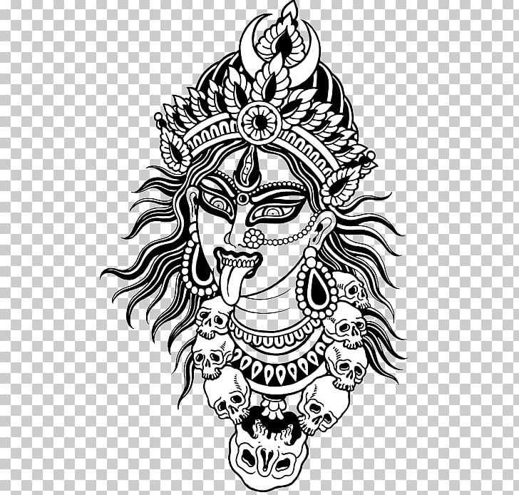 Line Art Kali Black And White Drawing PNG, Clipart, Artwork, Belief, Bhakti, Black, Black And White Free PNG Download