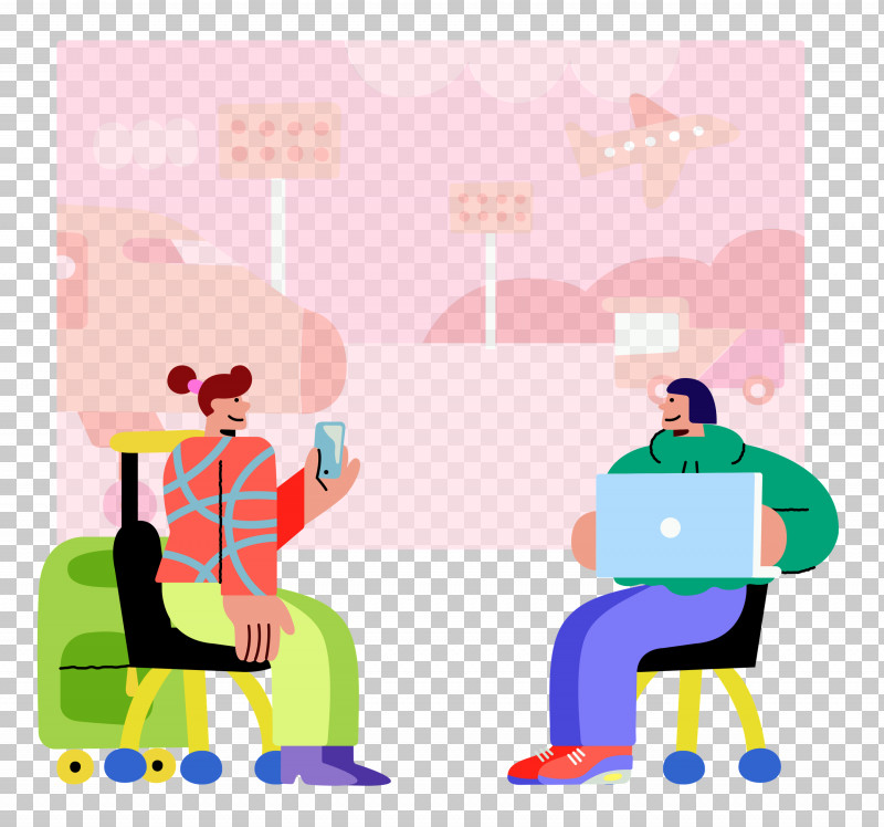 Waiting For Flight PNG, Clipart, Behavior, Cartoon, Happiness, Human, Play M Entertainment Free PNG Download