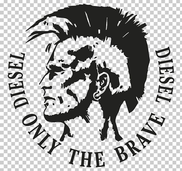 Diesel Only The Brave Logo Encapsulated PostScript PNG, Clipart, Black, Black And White, Brand, Carnivoran, Cdr Free PNG Download