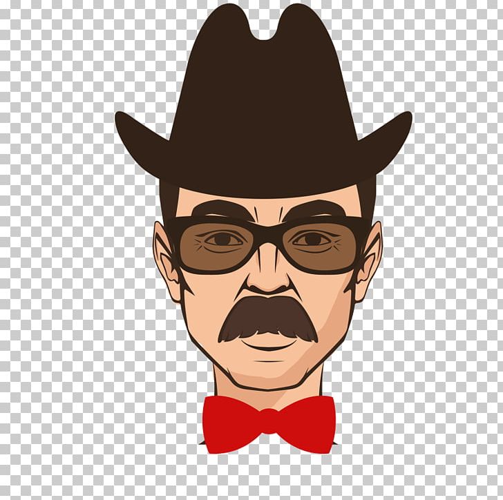Cowboy Hat Fedora Illustration Moustache PNG, Clipart, Cartoon, Character, Cowboy, Cowboy Hat, Eyewear Free PNG Download