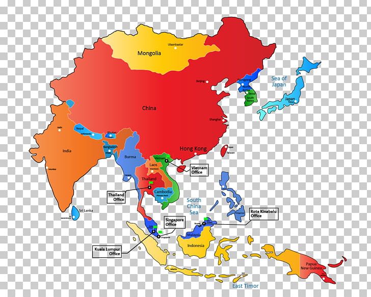 east asia world map