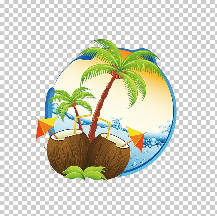 Cocktail Coconut Water Arecaceae PNG, Clipart, Botanical Illustration, Cartoon Coconut Trees, Coconut, Coconut Leaves, Coconut Milk Free PNG Download