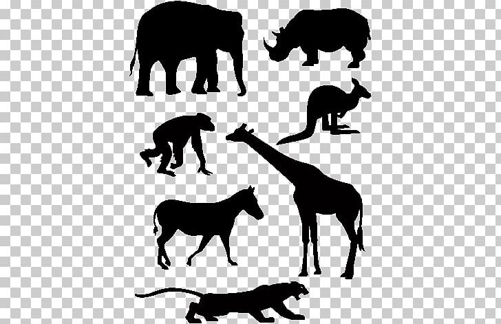 African Elephant Stencil Silhouette Animal PNG, Clipart, Animals, Animal Track, Black And White, Carnivoran, Cattle Like Mammal Free PNG Download