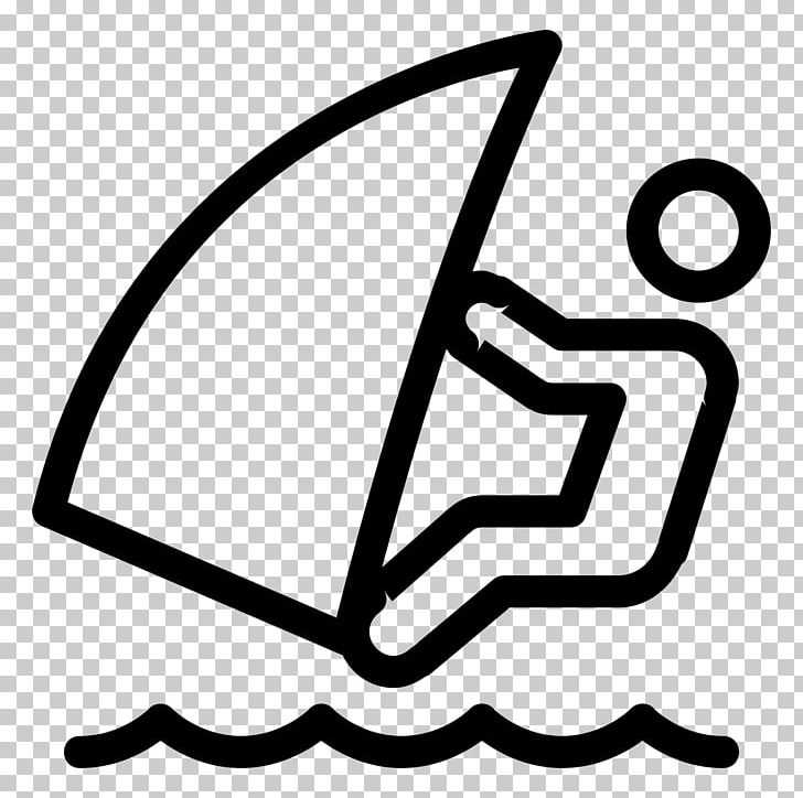 Windsurfing Computer Icons PNG, Clipart, Angle, Area, Black And White, Computer Icons, Encapsulated Postscript Free PNG Download