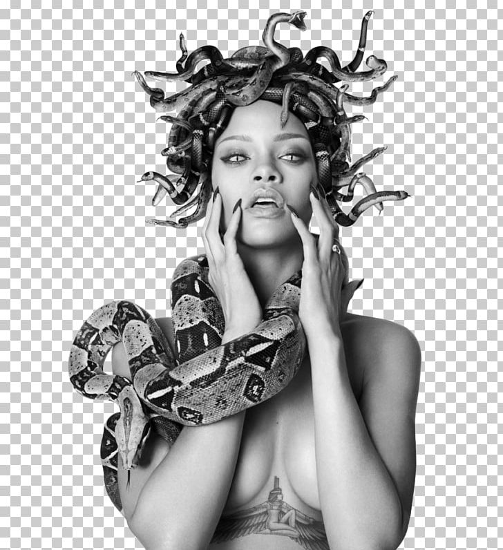 Rihanna Medusa Female Greek Mythology Gorgon PNG, Clipart, Anti, Arm, Art, Bitch Better Have My Money, Black And White Free PNG Download