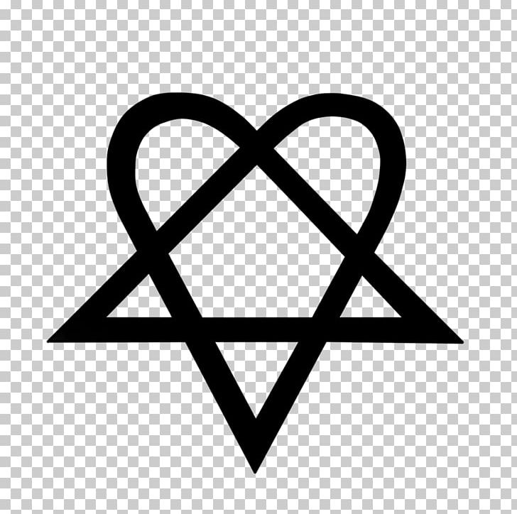 Heartagram Tattoo Ink HIM Ornament PNG, Clipart, Angle, Area, Black And White, Celtic Knot, Desktop Wallpaper Free PNG Download