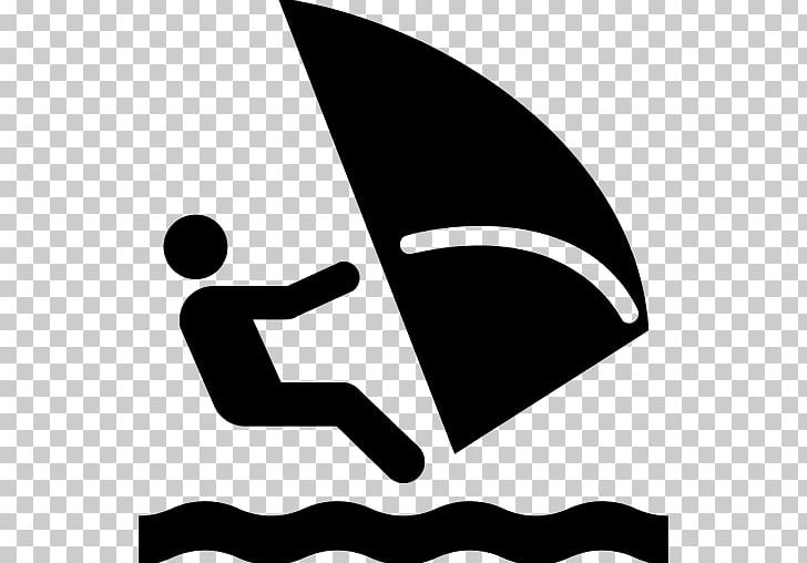 Windsurfing Computer Icons PNG, Clipart, Area, Black, Black And White, Brand, Computer Icons Free PNG Download