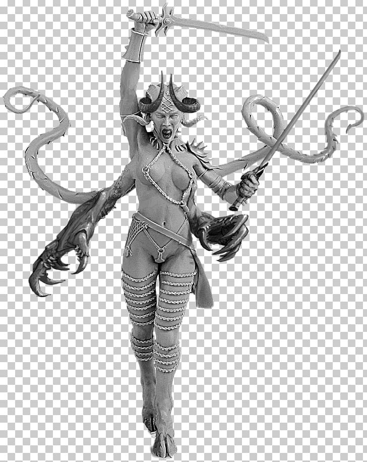 Demon Miniature Figure YouTube Legendary Creature Game PNG, Clipart, Action Figure, Black And White, Cold Weapon, Costume, Fictional Character Free PNG Download
