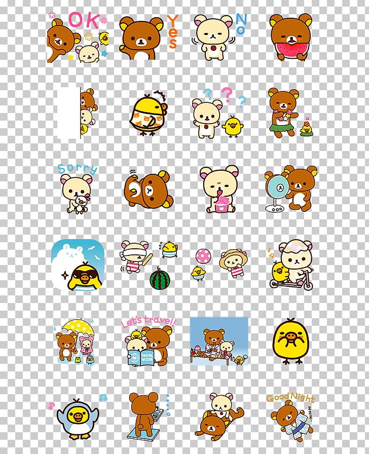 Rilakkuma Sticker Calpis LINE Kavaii PNG, Clipart, Area, Art, Calpis, Character, Emoji Free PNG Download