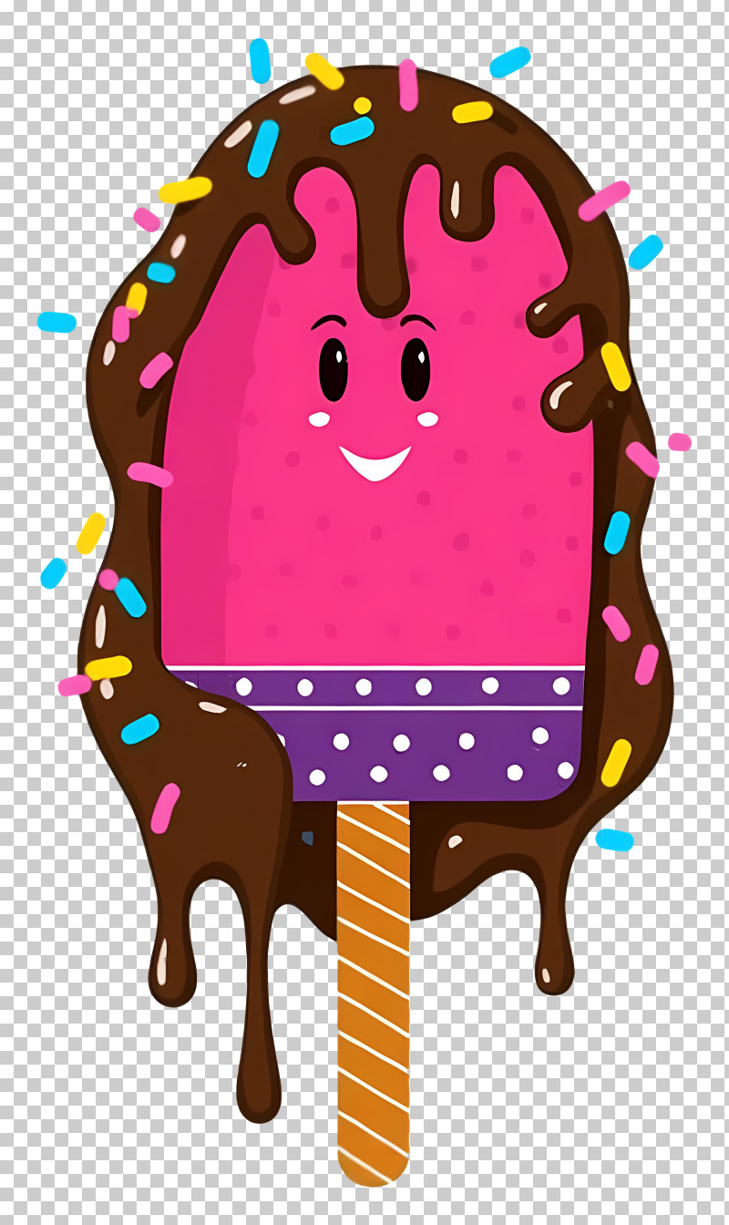 Cartoon Ice Lolly - Chocolate-Dipped Cute Popsicle PNG