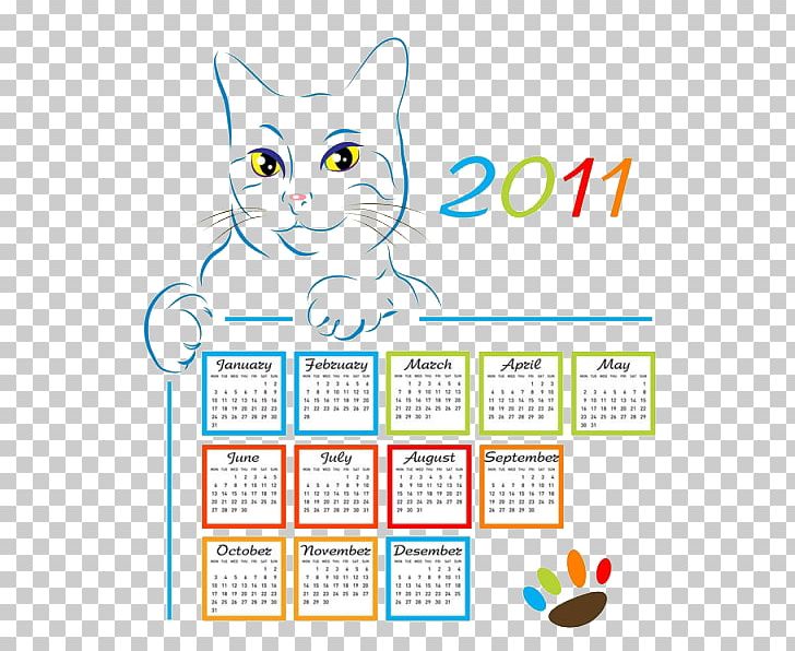 Cat Calendar Illustration PNG, Clipart, 2018 Calendar, Animal, Animal Footprint, Animals, Calendar Free PNG Download