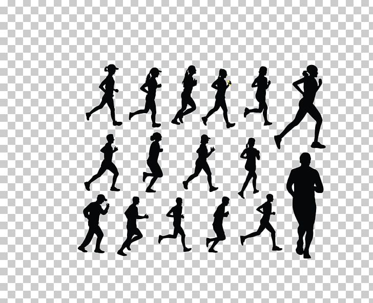Silhouette Running Illustration PNG, Clipart, Animals, Black And White, Black Hair, Black Vector, Drawing Free PNG Download