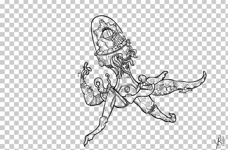 Line Art Drawing Painting Squid Cartoon PNG, Clipart, Art, Artwork, Astronaut, Black And White, Body Jewelry Free PNG Download