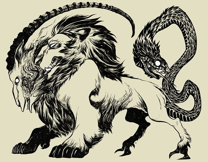 Goat Dungeons & Dragons Lion Pathfinder Roleplaying Game PNG, Clipart, Art, Black And White, Carnivoran, Chimera, Demon Free PNG Download