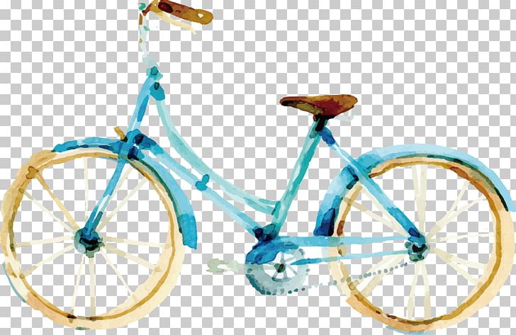 Watercolor Bike Design PNG, Clipart, Bicycle, Bicycle Accessory, Bicycle Frame, Bicycle Part, Blue Free PNG Download