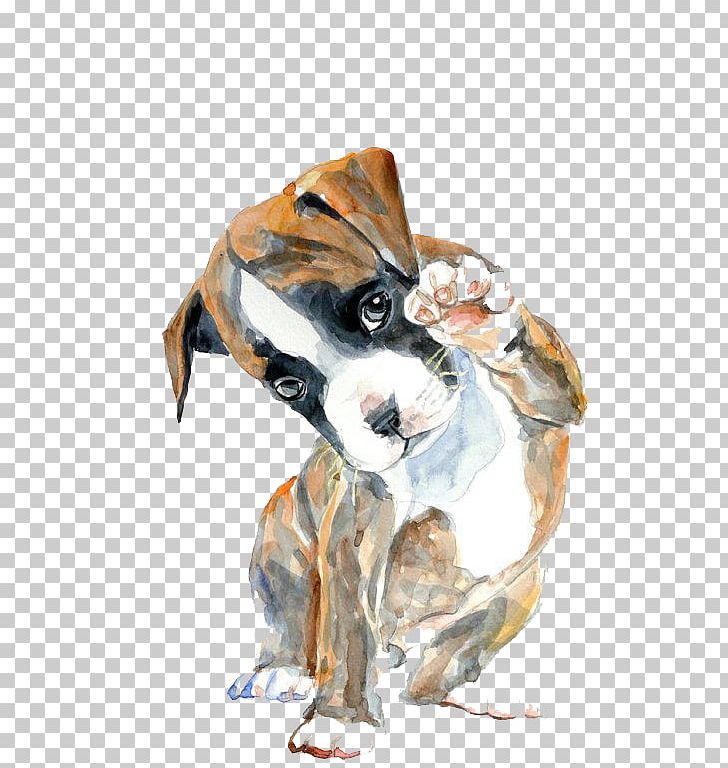 Boxer Watercolor Painting Oil Painting Drawing PNG, Clipart, Animal, Art, Canvas, Carnivoran, Dog Free PNG Download