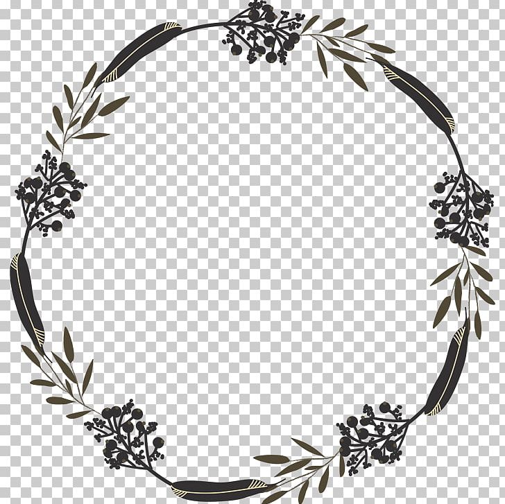 Wreath Flower Png Clipart Black And White Design