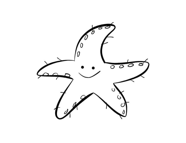 Starfish Drawing Coloring Book Child PNG, Clipart, Angle, Animal, Area, Artwork, Black And White Free PNG Download