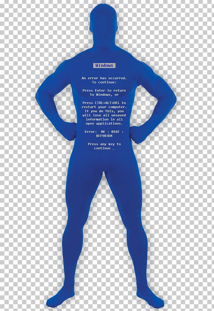 Blue Screen Of Death Costume Zentai PNG, Clipart, Blue, Blue Screen Of Death, Bodysuit, Catsuit, Clothing Free PNG Download