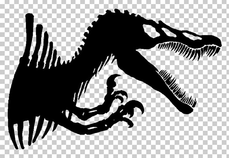 Spinosaurus Tyrannosaurus Dinosaur Velociraptor Jurassic Park PNG, Clipart, Black And White, Dinosaur, Extinction, Fictional Character, Film Free PNG Download