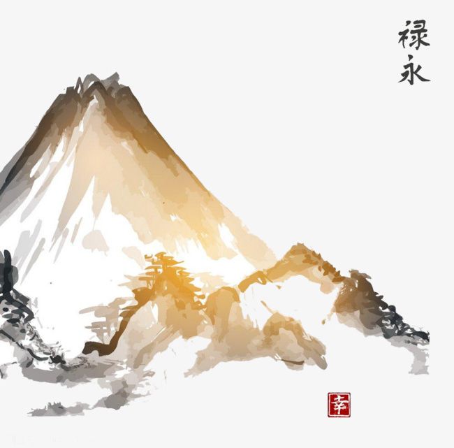 Japan Ink Mountain High-definition Deduction Material PNG, Clipart, Animals, Buckle, Cartoon, Cartoon Animals, Chinese Free PNG Download