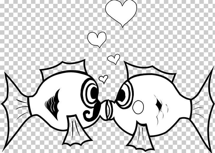 Kissing Gourami Fish Cartoon PNG, Clipart, Area, Art, Artwork, Black, Black And White Free PNG Download