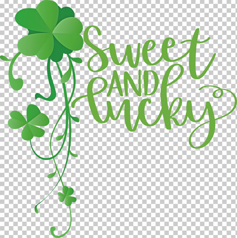 Sweet And Lucky St Patricks Day PNG, Clipart, Clover, Flower, Green, Leaf, Logo Free PNG Download