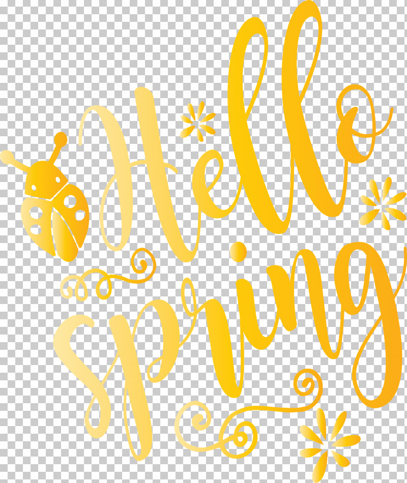 Hello Spring Spring PNG, Clipart, Hello Spring, Spring, Text, Yellow Free PNG Download