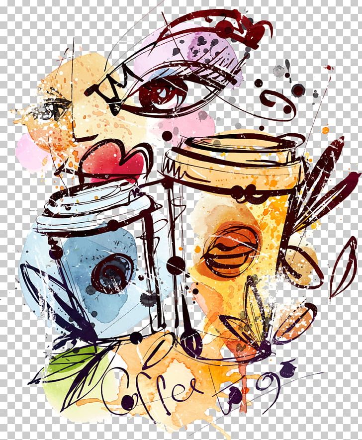 Coffee Drawing Watercolor Painting PNG, Clipart, Art, Artwork, Cafe, Cartoon, Coffee Free PNG Download