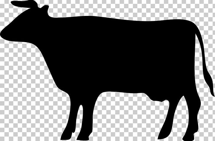Beef Cattle Dairy Cattle Silhouette PNG, Clipart, Animals, Beef Cattle, Black, Black And White, Bull Free PNG Download
