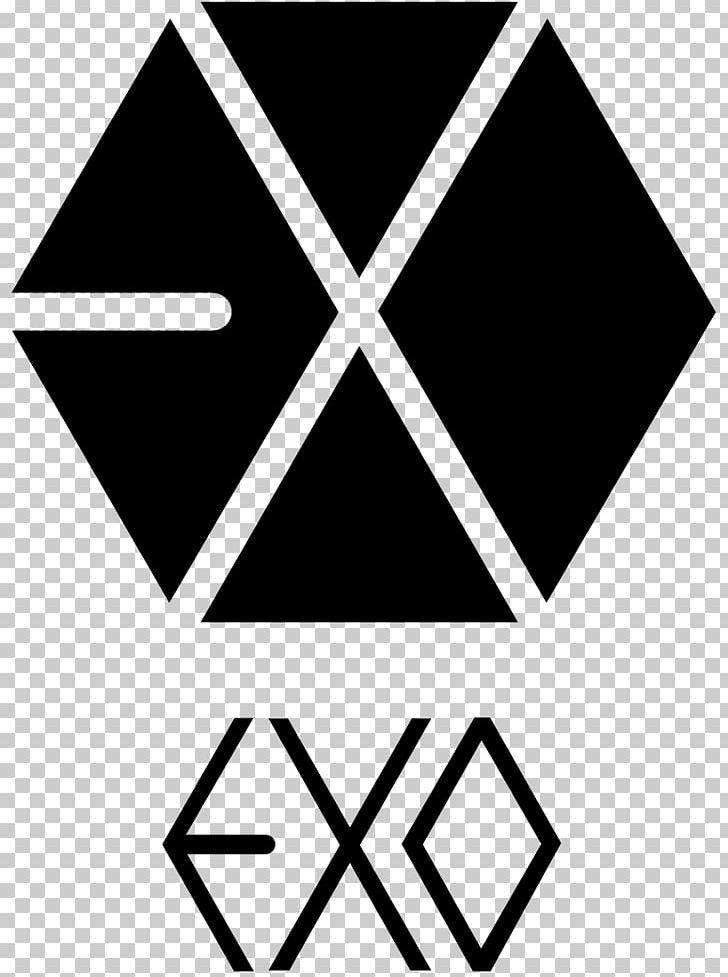 Growl EXO Logo K-pop Art PNG, Clipart, Angle, Area, Art, Black, Black And White Free PNG Download