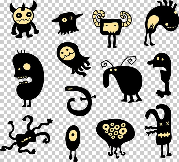Monster Silhouette Drawing PNG, Clipart, Adobe Illustrator, Balloon Cartoon, Black And White, Carnivoran, Cartoon Free PNG Download