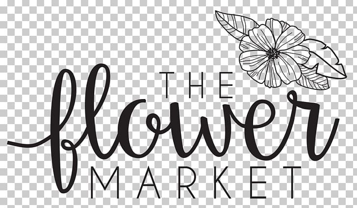 The Flower Market Logo Floristry Calligraphy PNG, Clipart, Area, Art, Artwork, Black, Black And White Free PNG Download