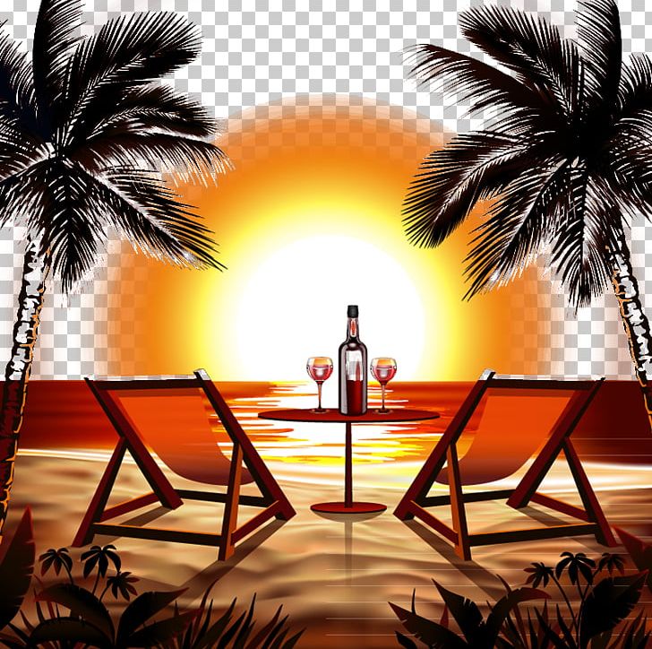 Beach Sunset Stock Photography PNG, Clipart, Beaches, Beach Party, Beach Vector, Chair, Computer Wallpaper Free PNG Download