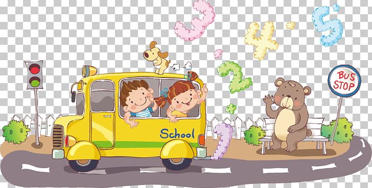 Bus Cartoon Illustration PNG, Clipart, Balloon Car, Bear, Boy Cartoon, Car, Cartoon Character Free PNG Download