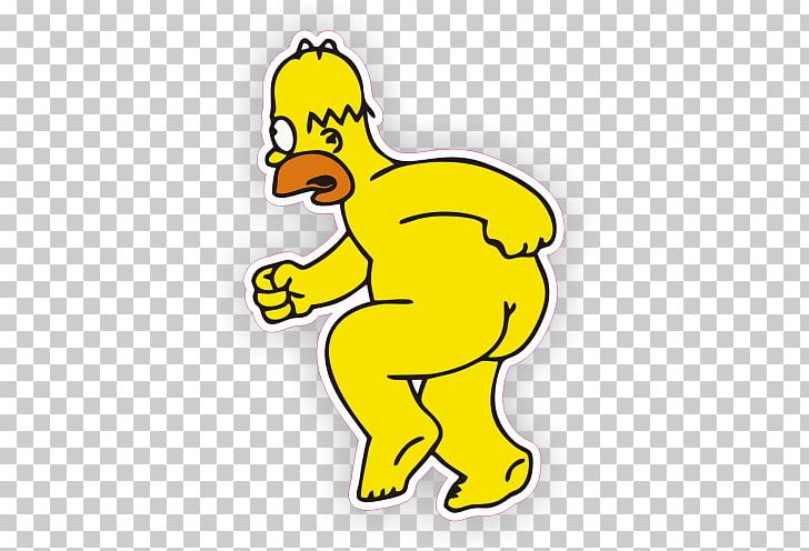 Sticker Homer Simpson Cartoon Наклейка PNG, Clipart, Animal Figure, Area, Art, Artwork, Beak Free PNG Download