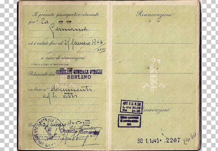 Second World War Italian Social Republic Passport Italy Travel Document PNG, Clipart, Document, End Of World War Ii In Europe, First World War, German Passport, Identity Document Free PNG Download